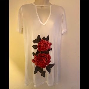 White see through top